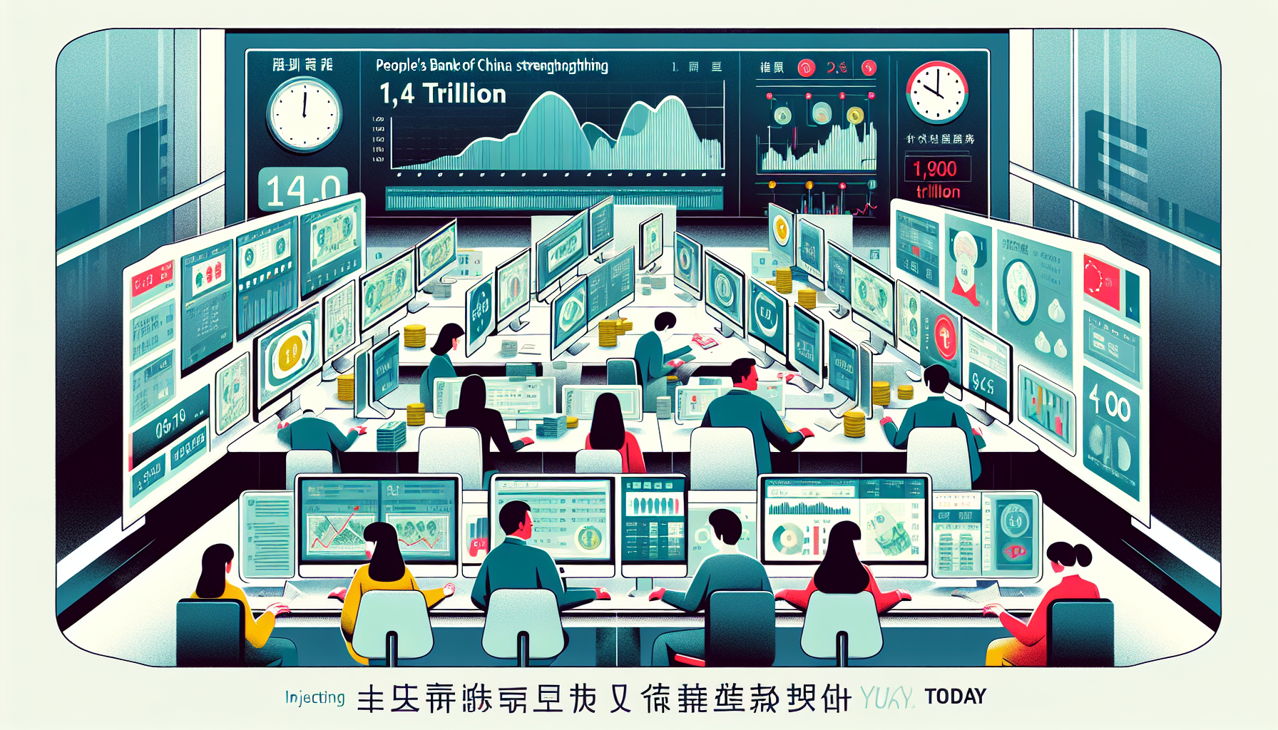 People's Bank of China to Inject 1.4 Trillion Yuan into Banking System Today